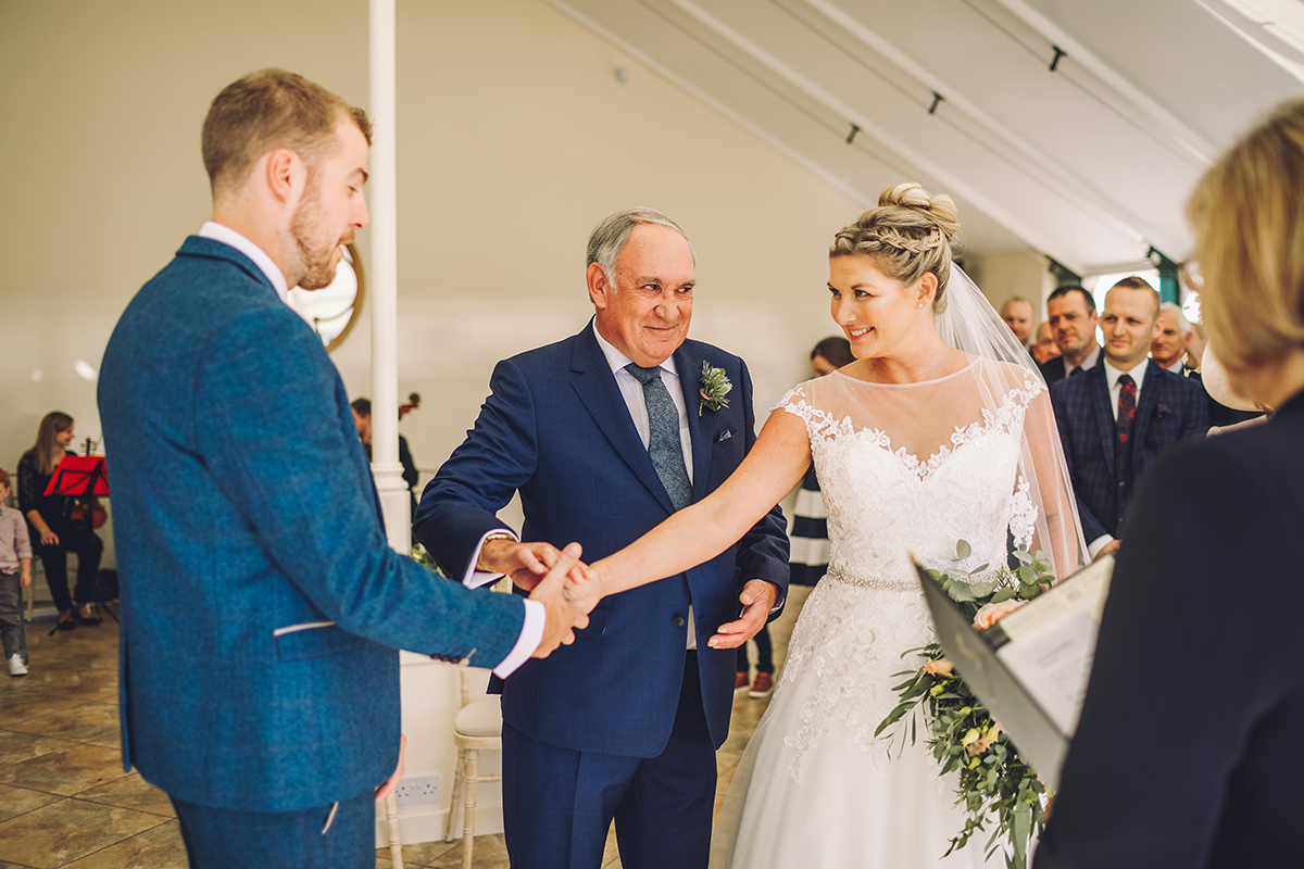 Combermere Abbey wedding | Combermere Abbey wedding photography | Combermere Abbey giving the bride away