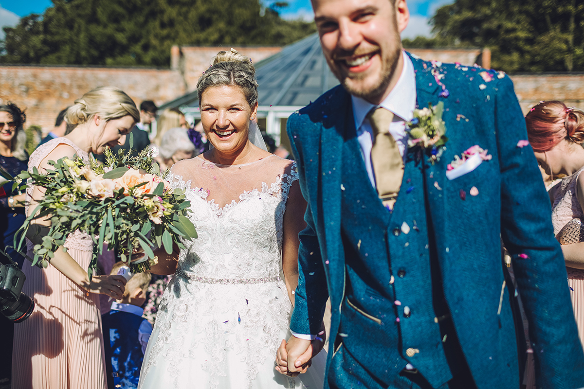 Combermere Abbey wedding | Combermere Abbey wedding photography | Combermere Abbey confetti shot
